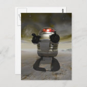 Spielzeugroboter auf einem Alien-Planeten Postkart Postkarte (Vorne/Hinten)