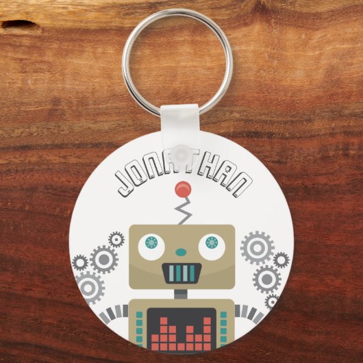 Spielzeugroboter Schlüsselanhänger (Vorderseite)