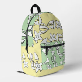 Spielzeugsammlung Kinder Gelbgrüne Kinder Bedruckter Rucksack