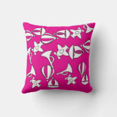 Spielzeugsammlung Kinder Trim Magenta Kissen (Rückseite)