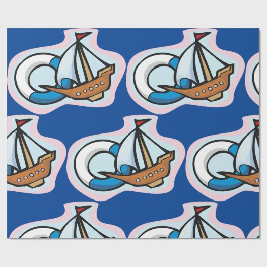 Spielzeugschiff Geschenkpapier (Flach)