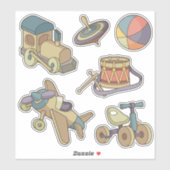 Spielzeugsymbol Set Contour Sticker (Blatt)