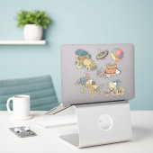 Spielzeugsymbol Set Contour Sticker (Laptop auf Schreibtisch)