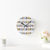 Spielzeugteddymuster Runde Wanduhr (Zuhause)