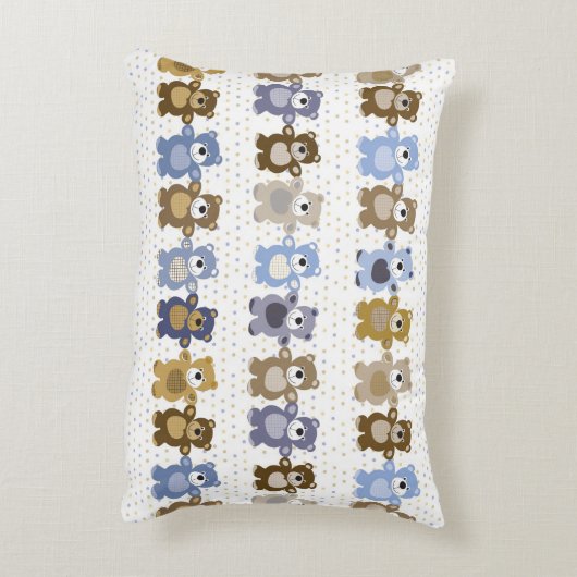 Spielzeugteddymuster Zierkissen (Rückseite(Vertikal))