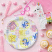 Spielzeugtiere aus Papier Gingham Pappteller (Party)