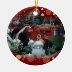 Spielzeugtraktoren für Weihnachten 4 Keramikornament
