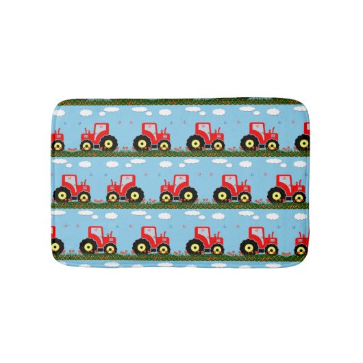 Spielzeugtraktormuster Badematte (Vorderseite)