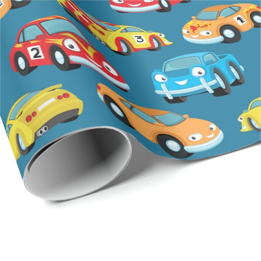 Spielzeugwagen Geschenkpapier (Rolleneckpunkt)