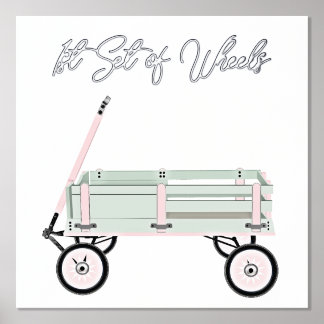 Spielzeugwagen mit Foil Text Print Poster