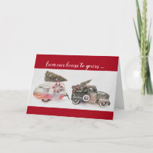 Spielzeugwagen und Trailer Weihnachtsfeiertag rot