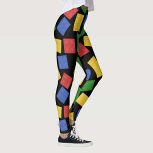 Spielzeugziegeln Rot, Gelb, Grün, Blau, Schwarz Leggings