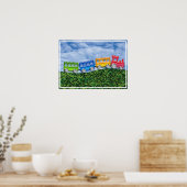 Spielzeugzug auf dem Land Poster (Küche)