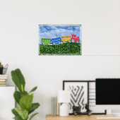 Spielzeugzug auf dem Land Poster (Heimbüro)