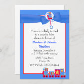 Spielzeugzug Baby Boy Couple's Dusche Einladung (Vorne/Hinten)