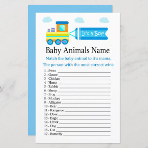 Spielzeugzug Babytiere Name Game