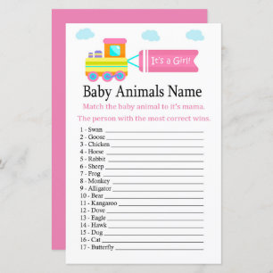 Spielzeugzug Babytiere Name Game