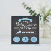 Spielzeugzug Kinderdusche Einladung (Stehend Vorderseite)