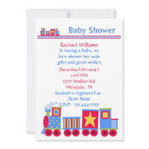 Spielzeugzug Kinderdusche Einladung