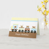 Spielzeugzug Kindergeburtstag Karte (Gelbe Blume)