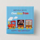 Spielzeugzug Kleinkind Junge Geburtstag Blau Button (Vorderseite)