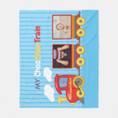 Spielzeugzug Kleinkind Junge Geburtstag Blau Fleecedecke (Vorderseite)