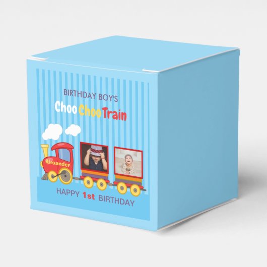 Spielzeugzug Kleinkind Junge Geburtstag Blau Geschenkschachtel (Vorderseite)