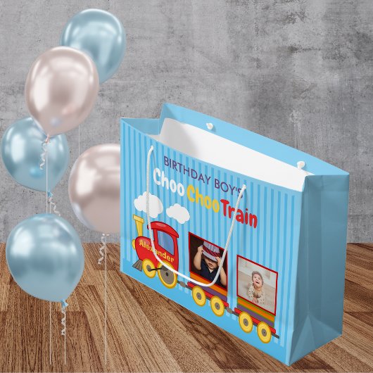 Spielzeugzug Kleinkind Junge Geburtstag Blau Große Geschenktüte