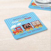 Spielzeugzug Kleinkind Junge Geburtstag Blau Rechteckiger Pappuntersetzer (angewinkelt)