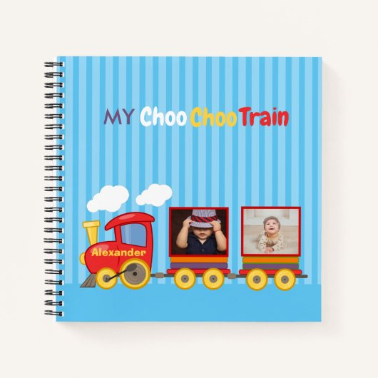 Spielzeugzug Kleinkinder Jungen Geburtstag blau Notizblock (Vorderseite)