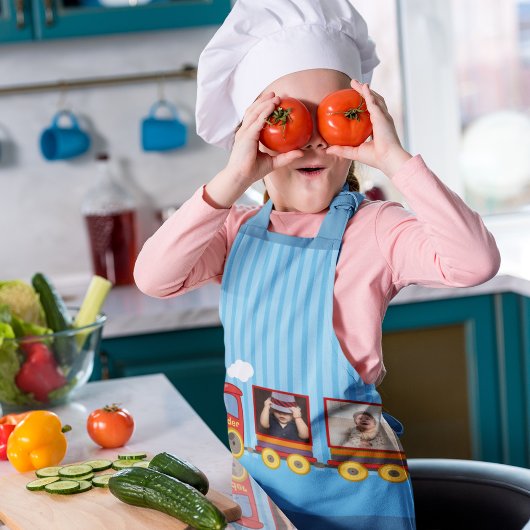 Spielzeugzug Kleinkinder Jungen Geburtstag blau Schürze