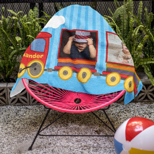 Spielzeugzug Kleinkinder Jungen Geburtstag blau Strandtuch