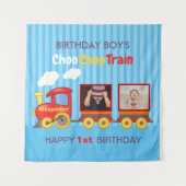 Spielzeugzug Kleinkinder Jungen Geburtstag blau Wandteppich (Vorderseite)