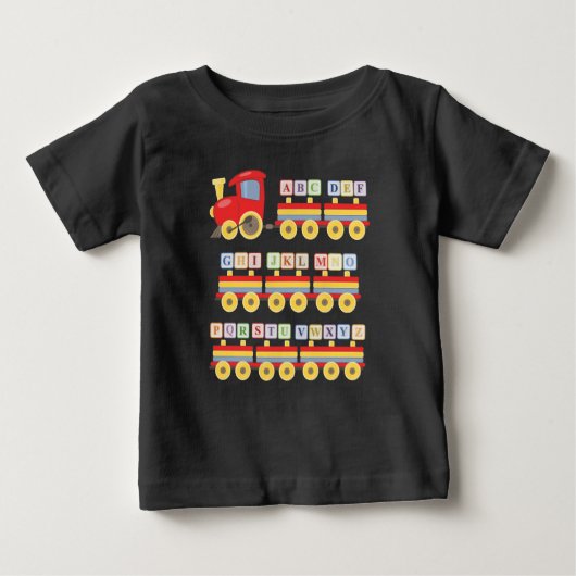 Spielzeugzug mit Alphabet Blocks Baby T-shirt (Vorderseite)