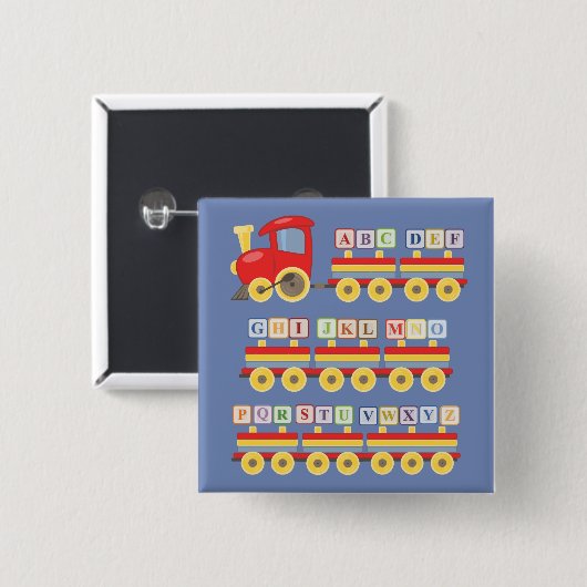 Spielzeugzug mit Alphabet Blocks Kinder Button (Vorne & Hinten)