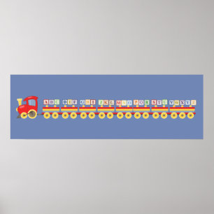 Spielzeugzug mit Alphabet Blocks Poster