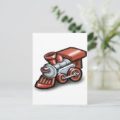 Spielzeugzug Postkarte (Stehend Vorderseite)