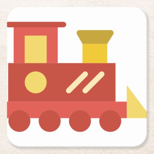 Spielzeugzug Rechteckiger Pappuntersetzer (Vorderseite)