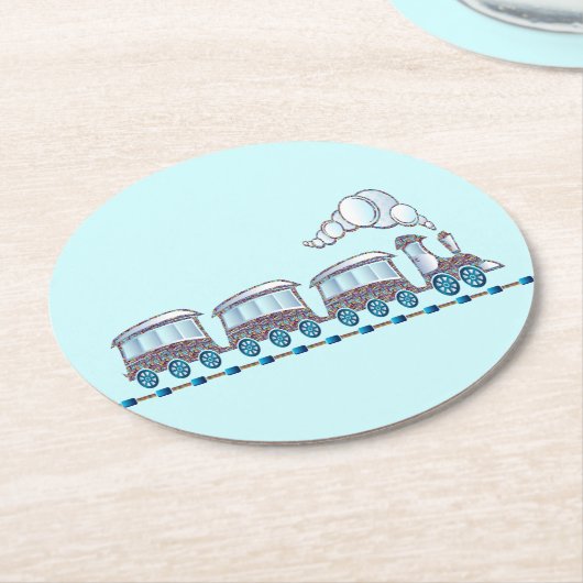 Spielzeugzug Runder Pappuntersetzer (Angewinkelt)