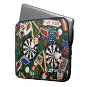 Spielzimmer Darts Billard Karten Notebook-Sieb Laptopschutzhülle (Vorderseite Links)