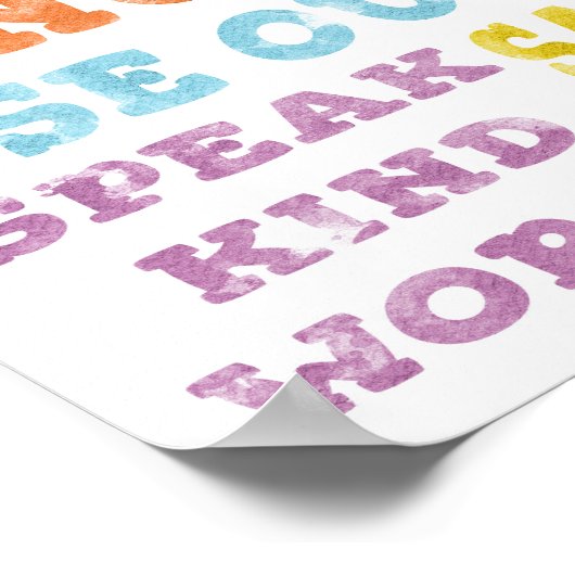 Spielzimmer Regeln Poster Regenbogen Farbe (Ecke)