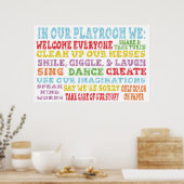 Spielzimmer Regeln Poster Regenbogen Farbe (Küche)