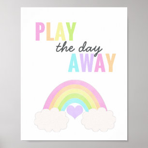 Spielzimmer - Spiel den Tag lang weg Pastell-Regen Poster