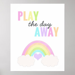 Spielzimmer Spiel Den Tag Weg Pastell Regenbogen Poster