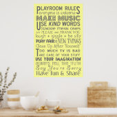 Spielzimmer-Spielregeln-Poster Poster (Küche)