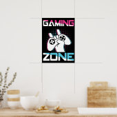Spielzone, Mancave - Funny Video Gamer, Gaming Poster (Küche)