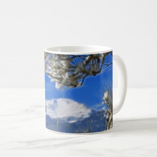 Spiess-umfaßte Höchstwinter-Schnee Fraktal-Kunst Kaffeetasse (VorderseiteRechts)
