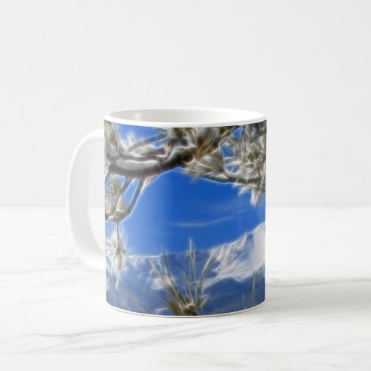 Spiess-umfaßte Höchstwinter-Schnee Fraktal-Kunst Kaffeetasse (Vorderseite Links)