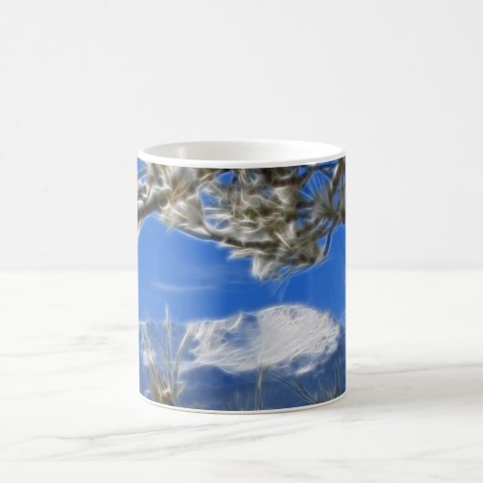 Spiess-umfaßte Höchstwinter-Schnee Fraktal-Kunst Kaffeetasse (Mittel)