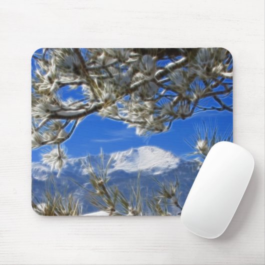 Spiess-umfaßte Höchstwinter-Schnee Fraktal-Kunst Mousepad (Mit Mouse)